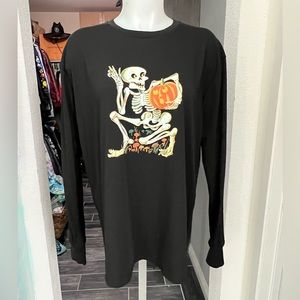 LuLaRoe Skeleton & Pumpkin Black Long Sleeve Top